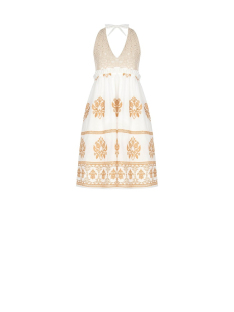 VESTIDO AL CUELLO BORDADO FALDA