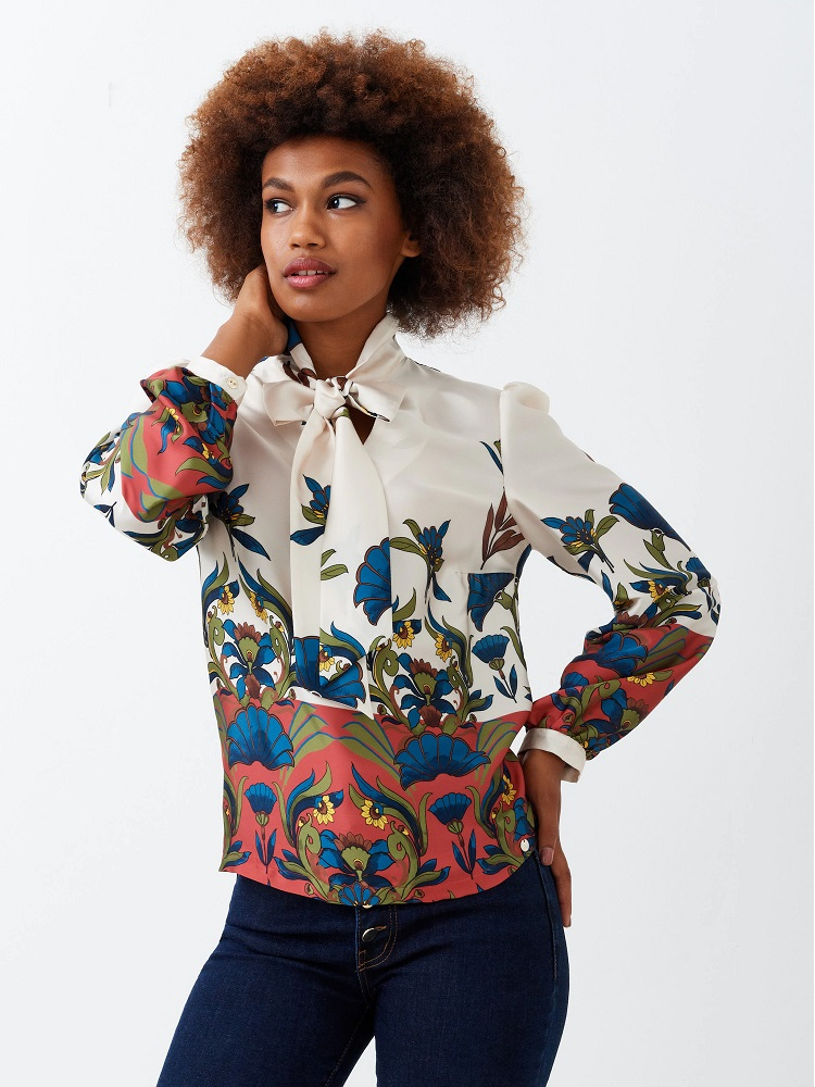 CAMISA SATEN LAZO CLLO. EST.FLORES 2