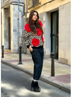 SUDADERA FLORES LEOPARDO