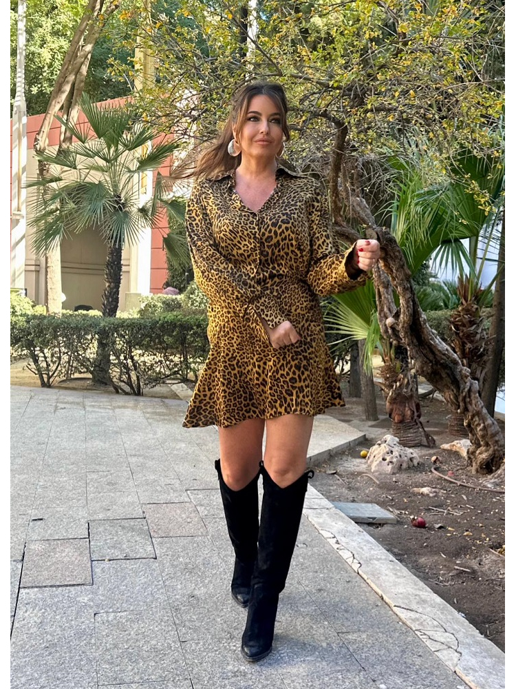 VESTIDO CORTO ANIMALIER