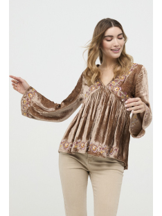 BLUSA TERCIOPELO CON BORDADO FLORAL