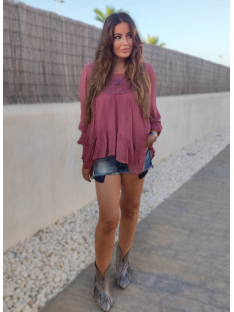 BLUSA GASA BORDADA CON ABALORIOS