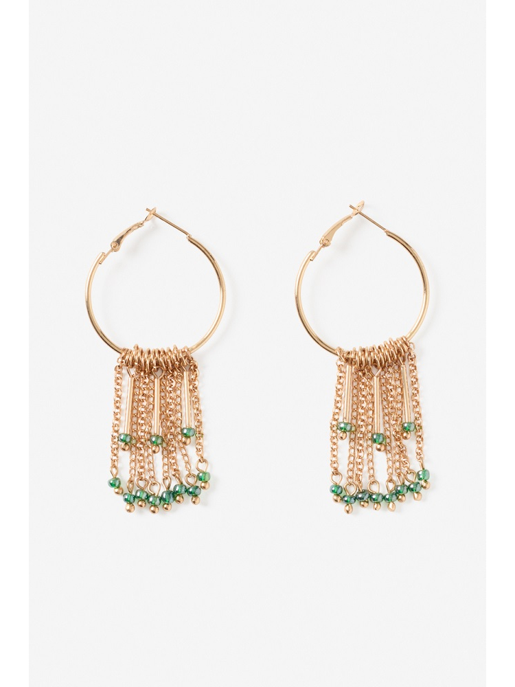 PENDIENTES ARO CON CADENAS COLGANTES 2