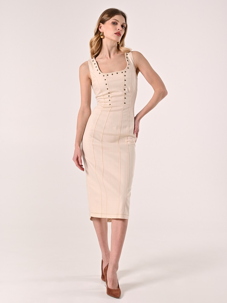 VESTIDO S/M CON TACHUELAS