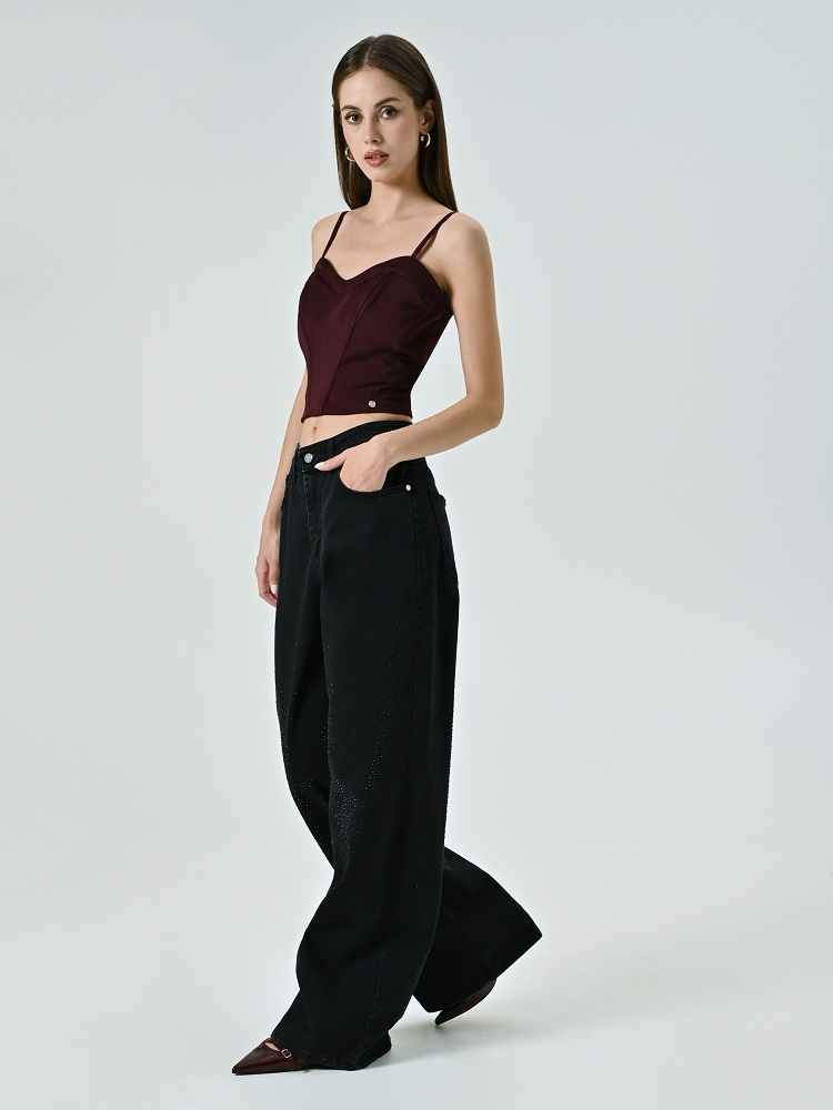 PANTALON VAQUERO STRASS ACAMPANADO 2