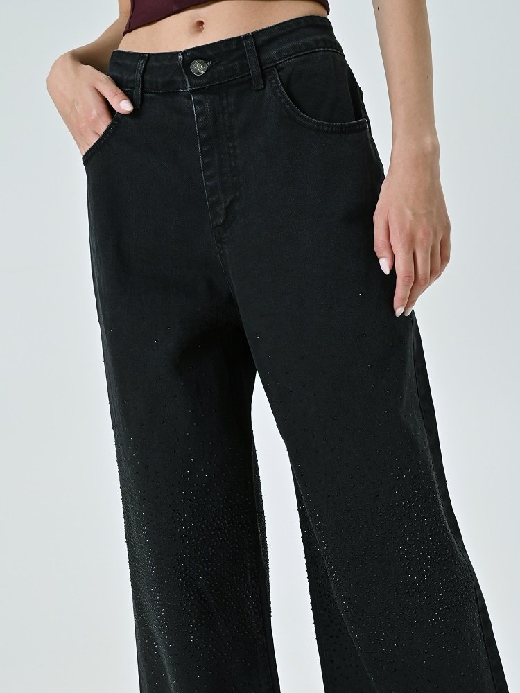 PANTALON VAQUERO STRASS ACAMPANADO