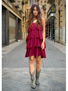 VESTIDO CORTO TIRANTES VOLANTES