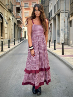 VESTIDO LARGO CUADRO VICHY