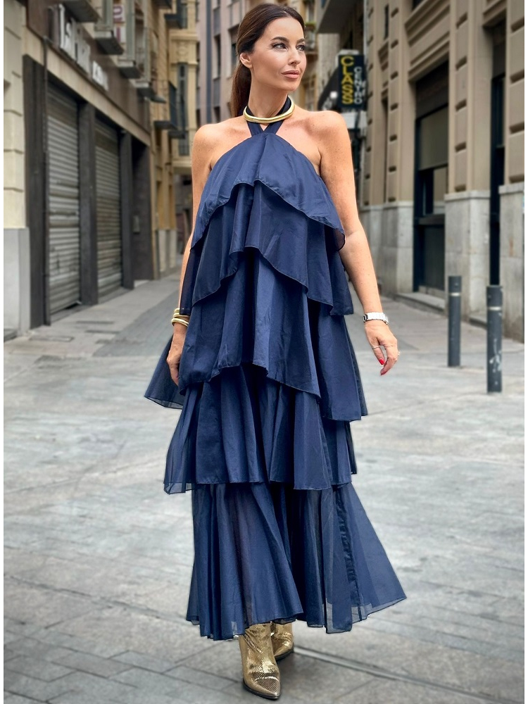VESTIDO LARGO VOLANTES