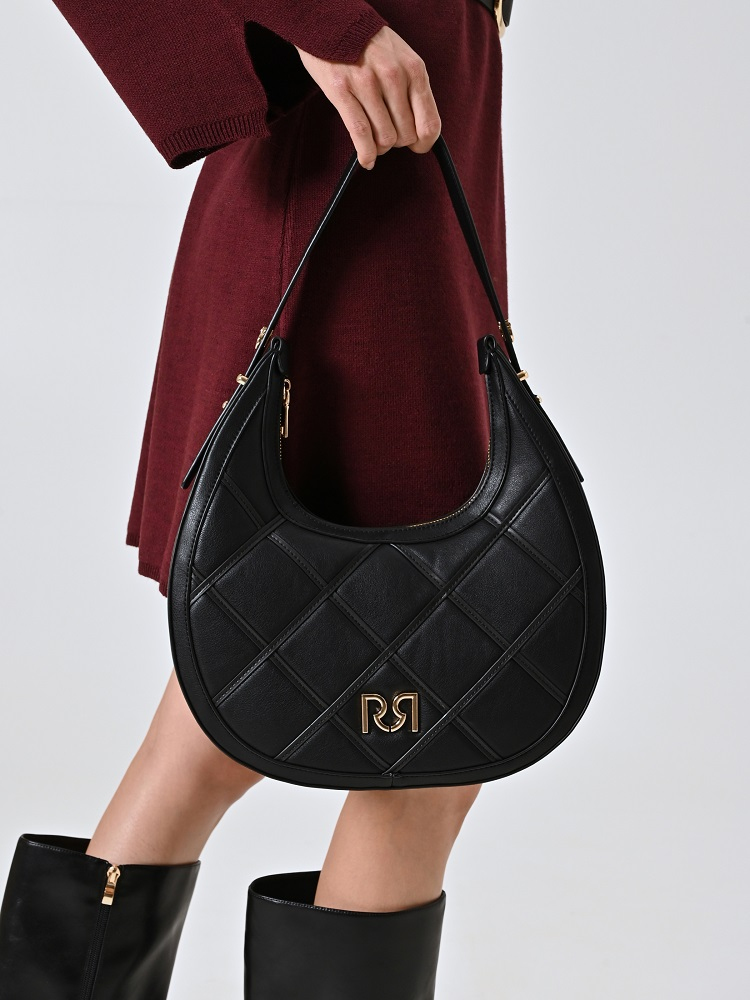 BOLSO HOBO ACOLCHADO CON LOGO