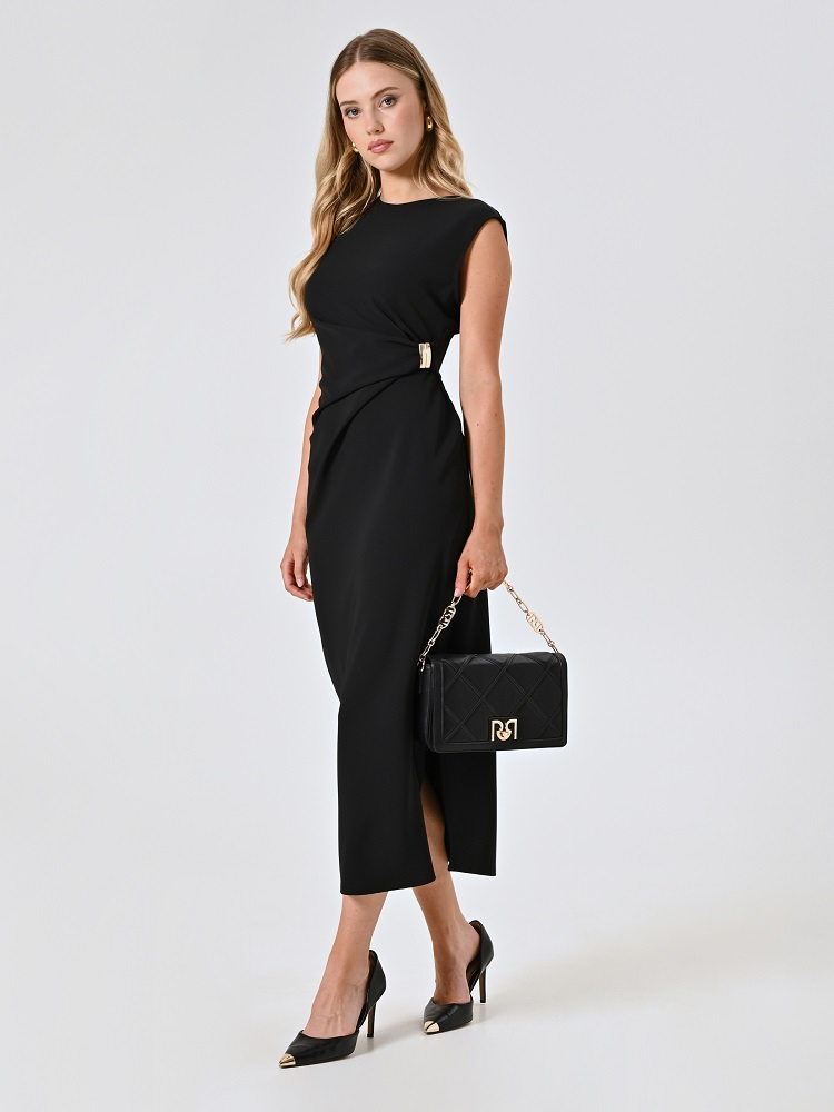 VESTIDO TUBO MIDI CON JOYA