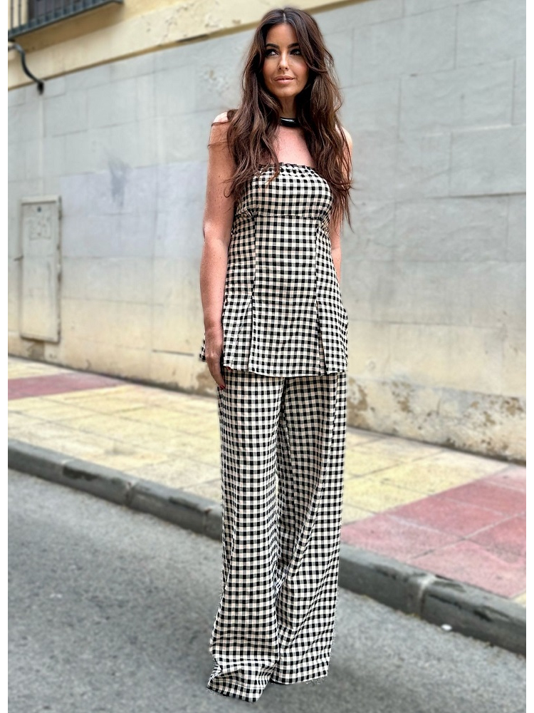 PANTALON PALAZZO CUADROS