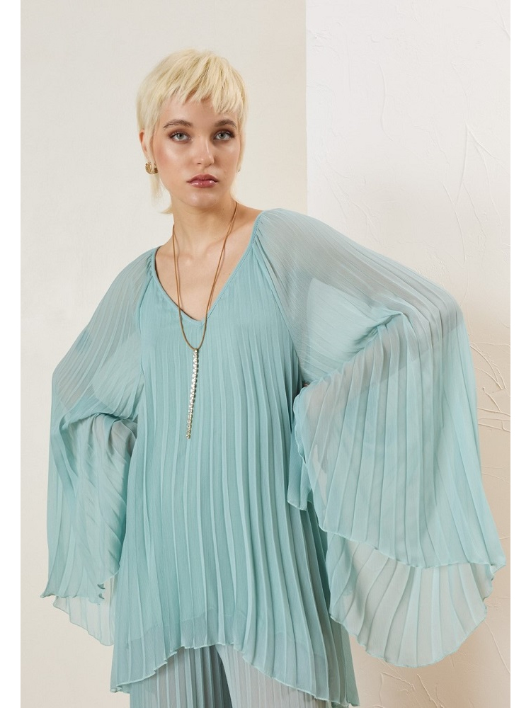 CAMISA PLISADA MAXI MANGAS
