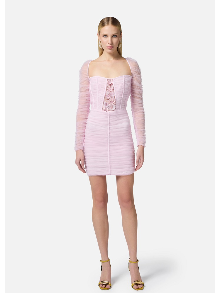 VESTIDO TUL CON FLORES 3D