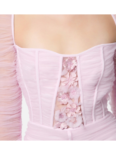 VESTIDO TUL CON FLORES 3D