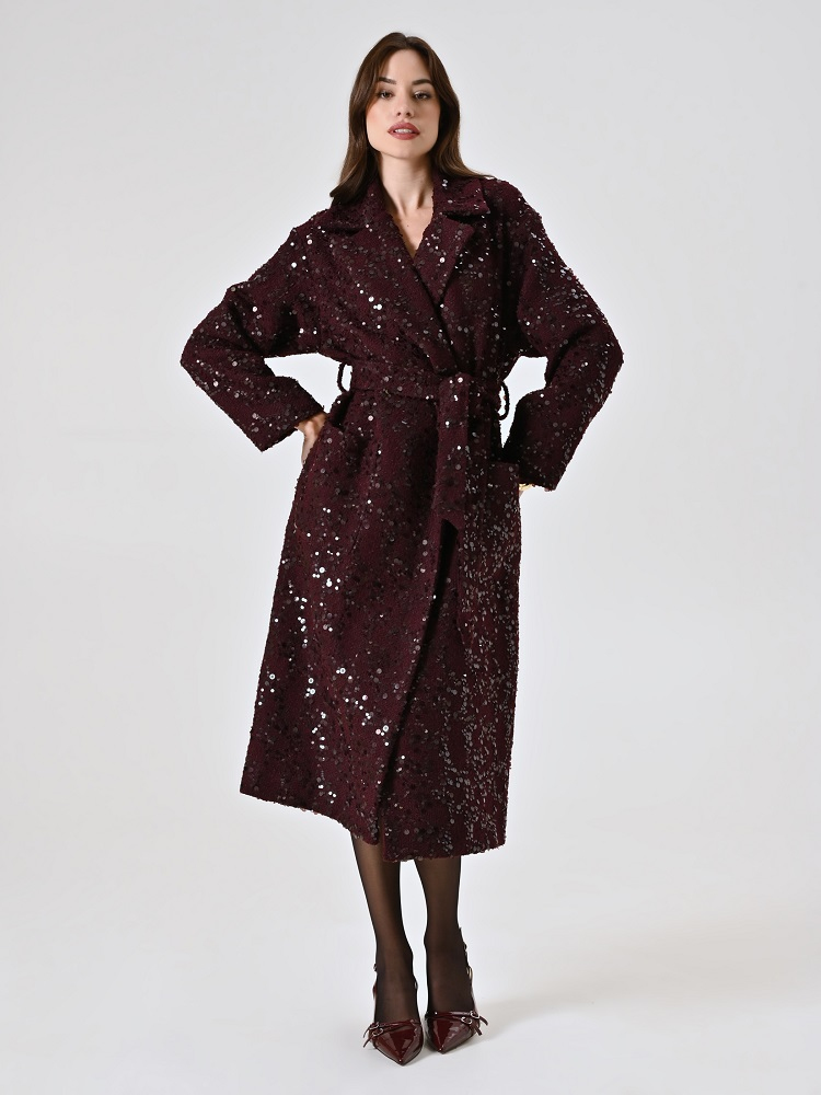 ABRIGO LARGO LENTEJUELAS