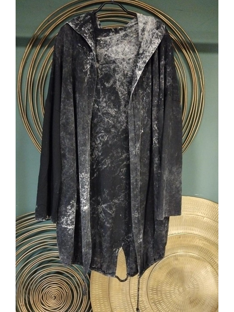 CHAQUETA LARGA CALAVERA STRASS ESPALDA