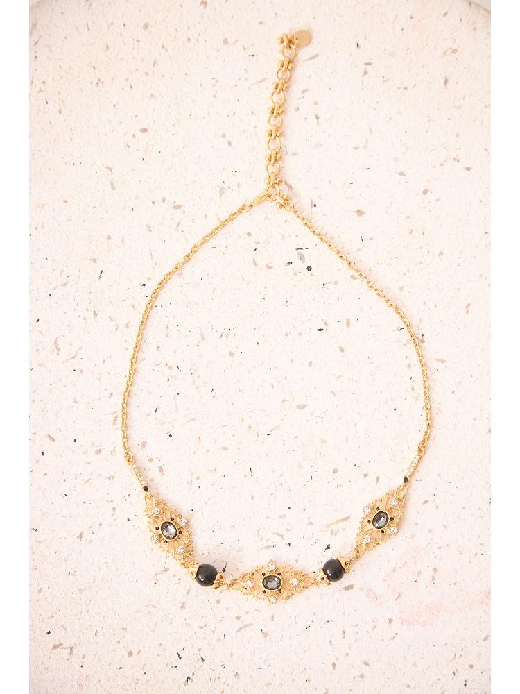COLLAR CON CADENA Y PIEDRAS