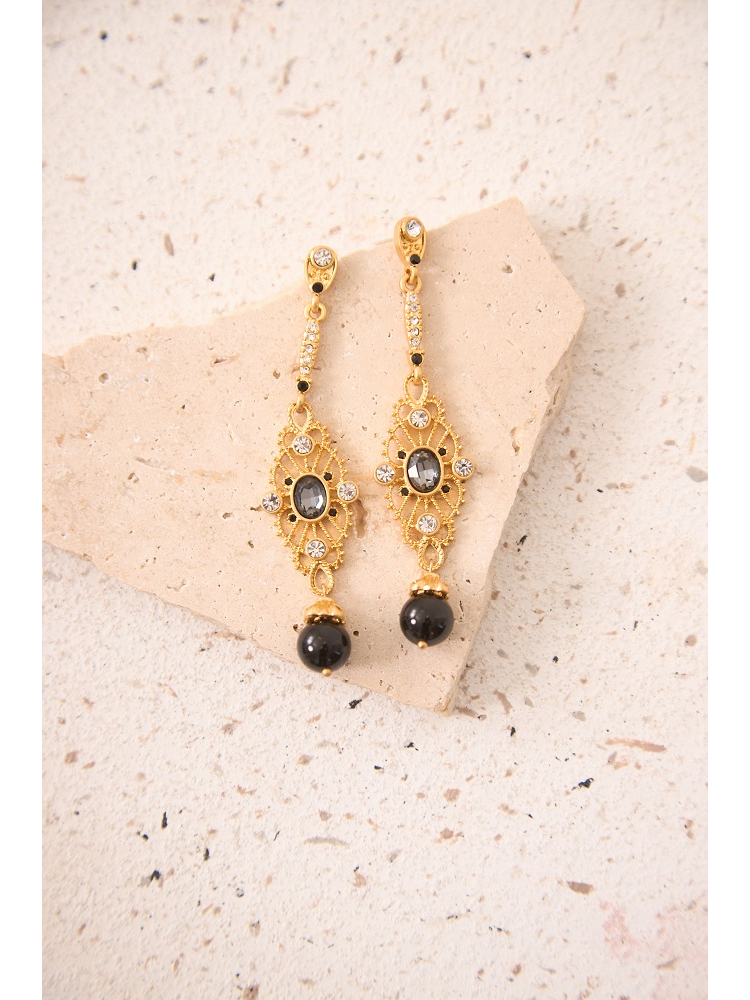 PENDIENTES FORMA TRIANGULAR Y CON PIEDRA