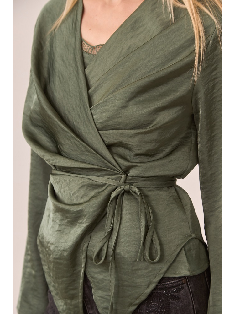 BLUSA CRUZADA SATINADA