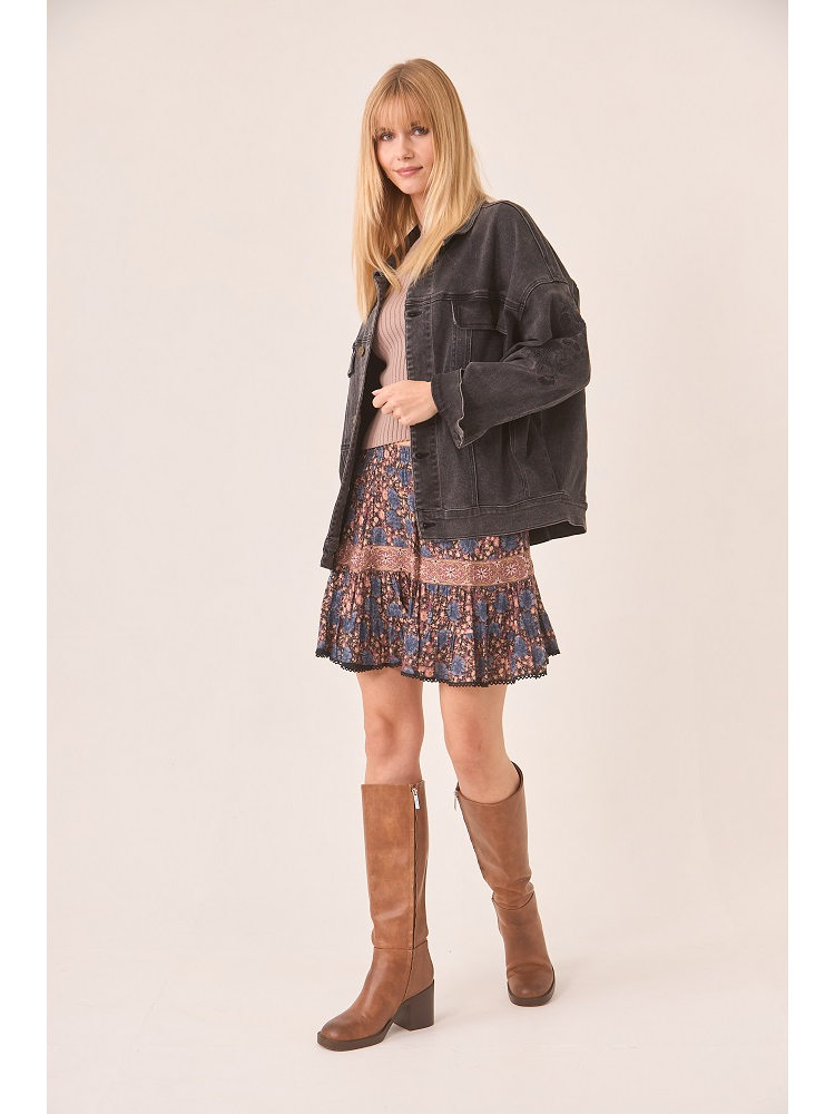 CHAQUETA VAQUERA CON BORDADO FLORAL MANG