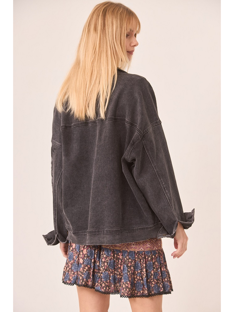 CHAQUETA VAQUERA CON BORDADO FLORAL MANG