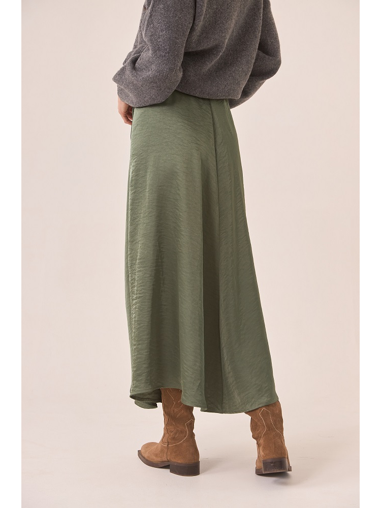 FALDA LARGA CRUZADA SATINADA