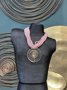 GARGANTILA CHENILLA MEDALLA ESPIRAL