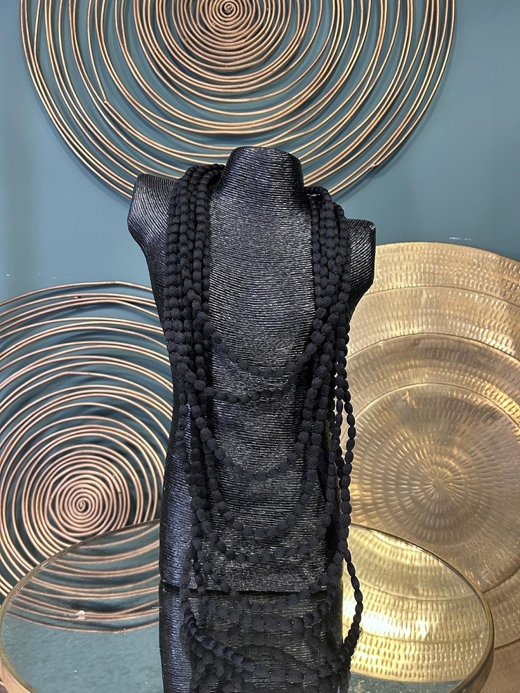 COLLAR MULTI VUELTAS LANA BOLITAS