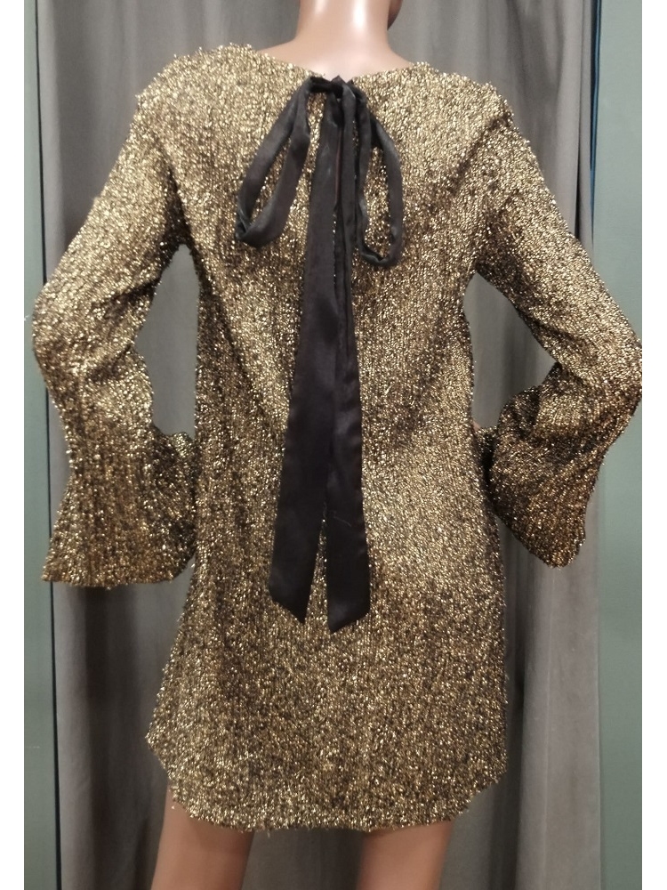 VESTIDO LUREX MANGA ABIERTA