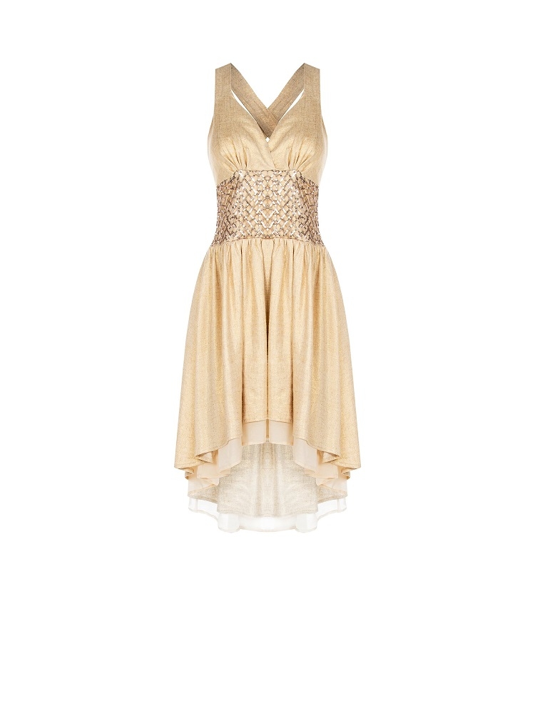 VESTIDO CINTURA FAJIN LENTEJUELAS