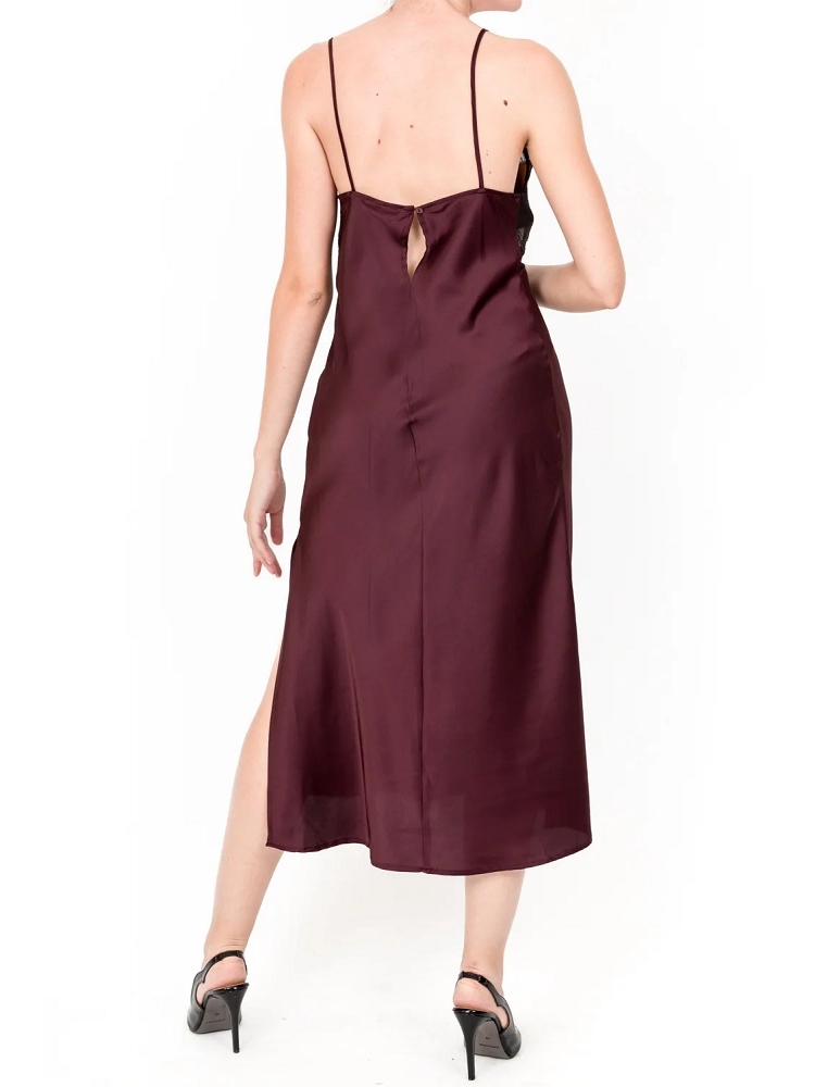 VESTIDO SATEN CON ENCAJE