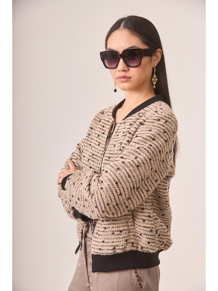 BOMBER FANTASIA TEJIDO TWEED CON LANA