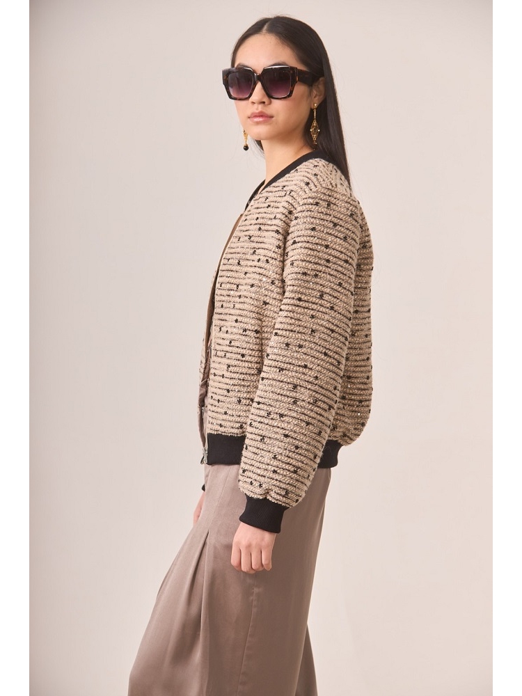 BOMBER FANTASIA TEJIDO TWEED CON LANA
