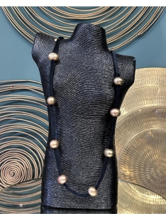 COLLAR LARGO TERCIOPELO CUENTAS