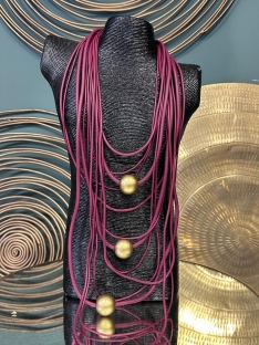 COLLAR LARGO MULTIFILAS CAUCHO