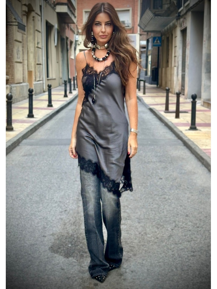 VESTIDO ENCAJE DETALLES MINI