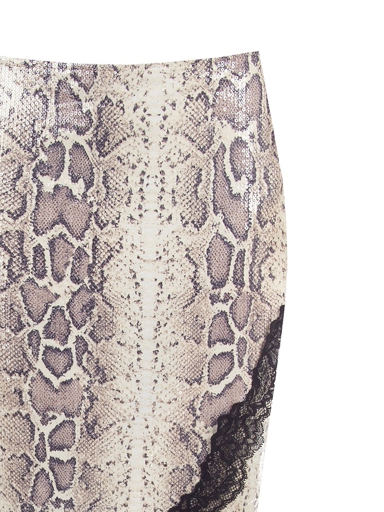 FALDA TUBO ANIMALIER CON ENCAJE