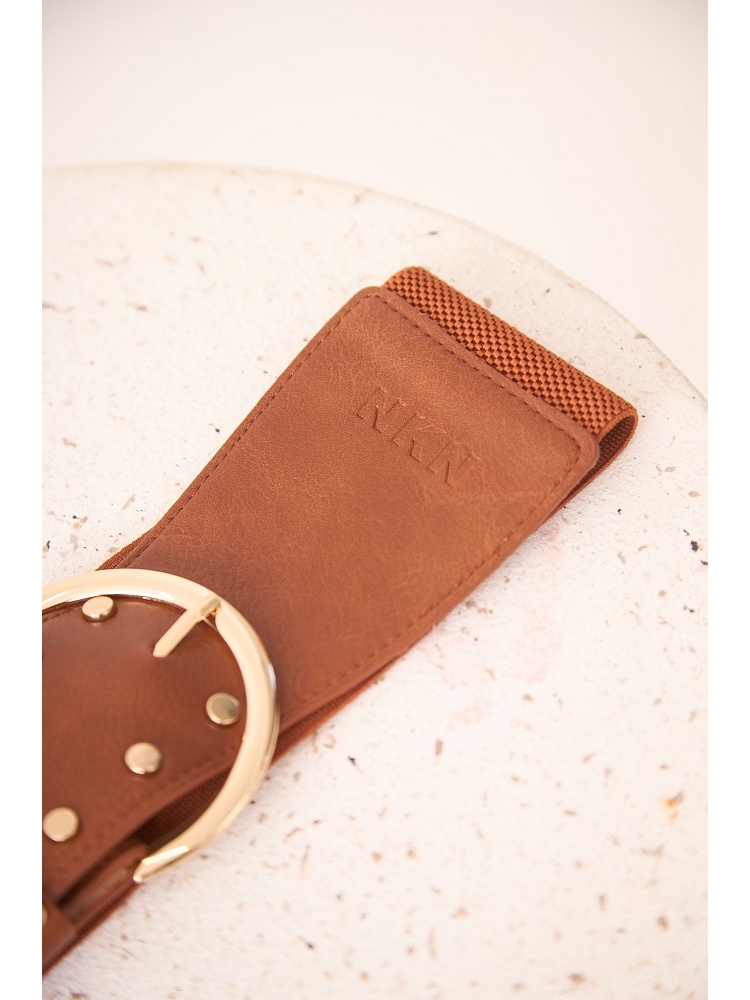 CINTURON CON TACHUELAS Y GOMA EN ESPALDA