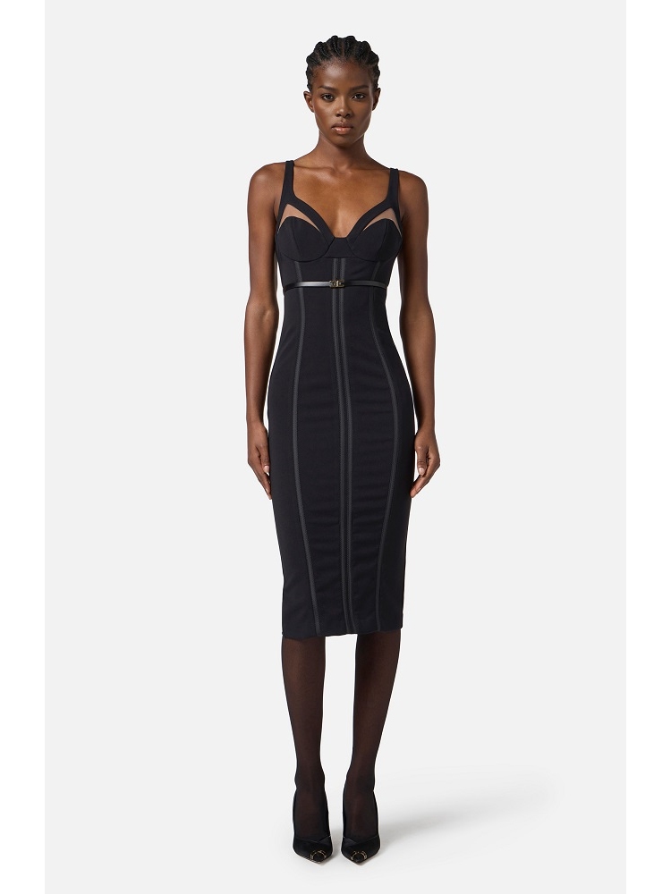 VESTIDO CREPE LIGERO CON TUL