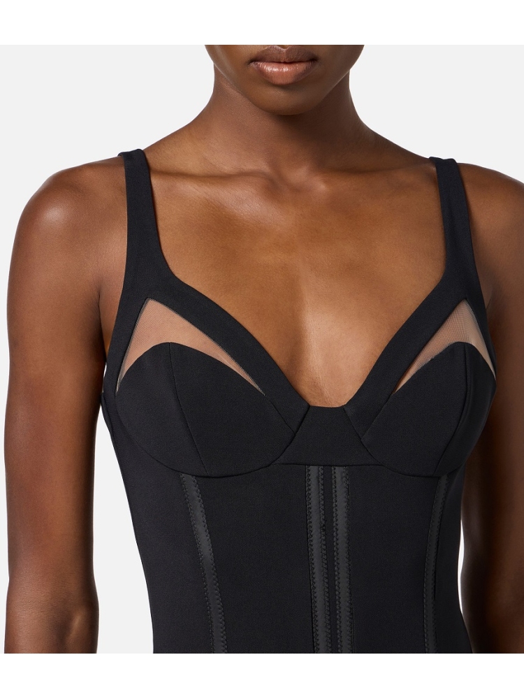 VESTIDO CREPE LIGERO CON TUL