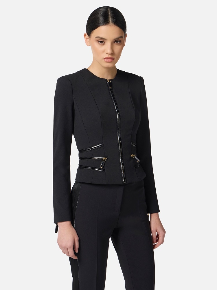 CHAQUETA DE DOBLE CREPE CON DETALLES CRM 2