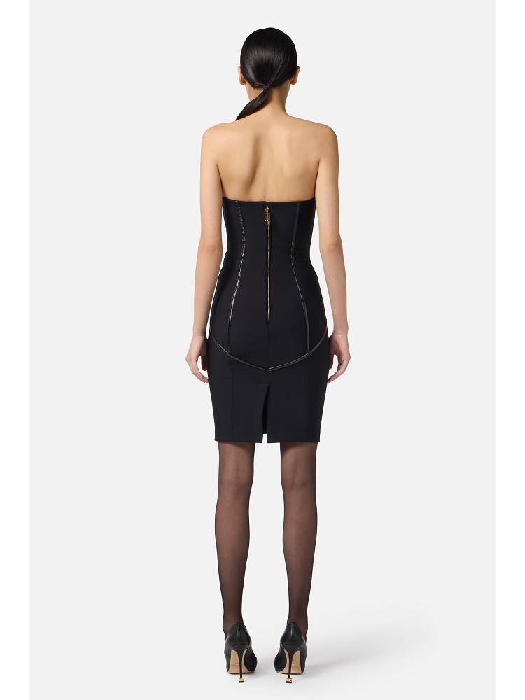 VESTIDO NEOPRENO CON DETALLES TIPO CORSE