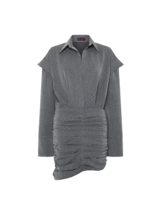 VESTIDO CRISTALES FRUNCIDO