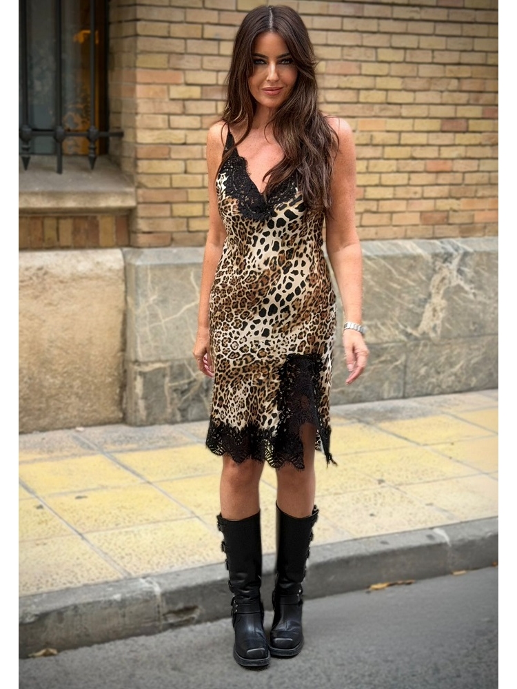 VESTIDO LEOPARDO ENCAJE