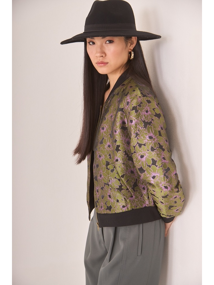 BOMBER EST JACQUARD METALIZADO