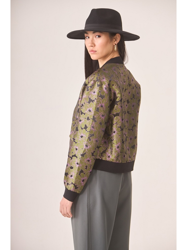 BOMBER EST JACQUARD METALIZADO