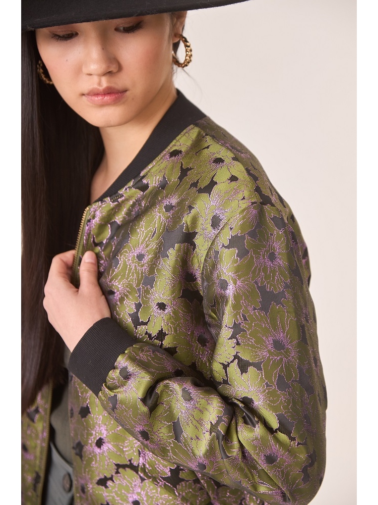 BOMBER EST JACQUARD METALIZADO