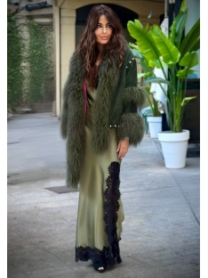 VESTIDO SATEN ENCAJE