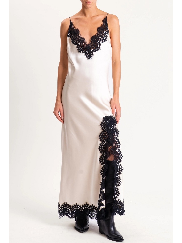 VESTIDO SATEN ENCAJE